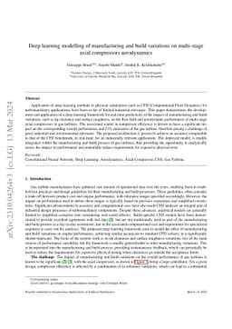 Deep learning modelling of manufacturing and build variations on multi-stage axial compressors aerodynamics