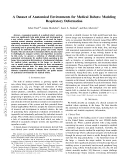 A Dataset of Anatomical Environments for Medical Robots: Modeling
  Respiratory Deformation