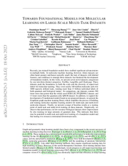 Towards Foundational Models for Molecular Learning on Large-Scale
  Multi-Task Datasets