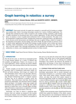 Graph learning in robotics: a survey