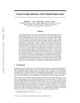 Latent Graph Inference with Limited Supervision