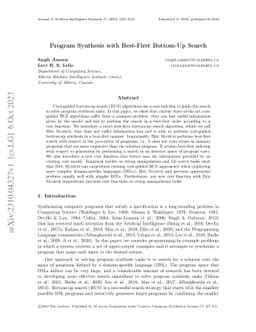 Program Synthesis with Best-First Bottom-Up Search