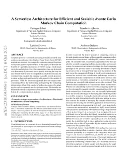 A Serverless Architecture for Efficient and Scalable Monte Carlo Markov
  Chain Computation