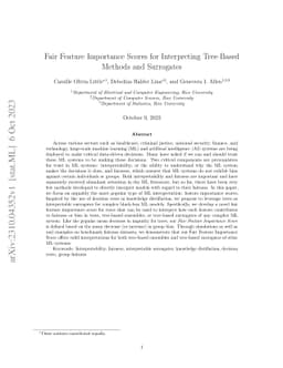 Fair Feature Importance Scores for Interpreting Tree-Based Methods and
  Surrogates
