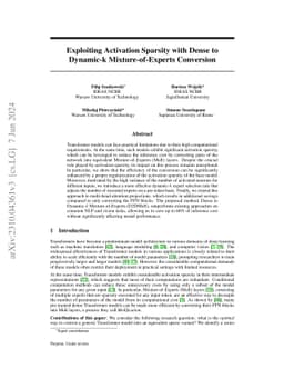 Exploiting Activation Sparsity with Dense to Dynamic-k
  Mixture-of-Experts Conversion