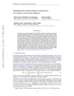 Amortizing intractable inference in large language models