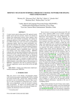 MBTFNet: Multi-Band Temporal-Frequency Neural Network For Singing Voice
  Enhancement