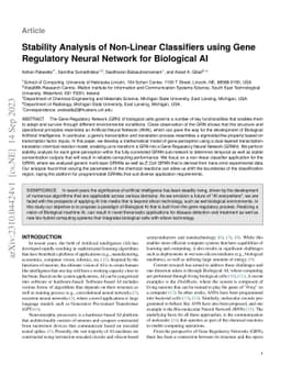 Stability Analysis of Non-Linear Classifiers using Gene Regulatory
  Neural Network for Biological AI
