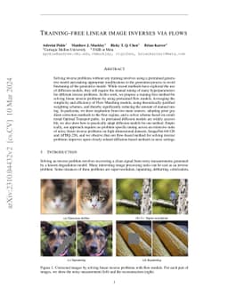 Training-free Linear Image Inverses via Flows