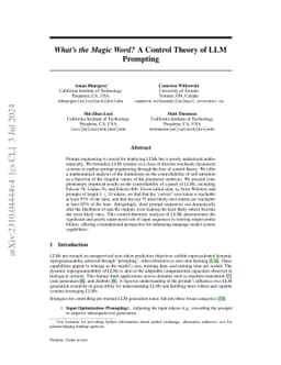 What's the Magic Word? A Control Theory of LLM Prompting