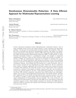 Simultaneous Dimensionality Reduction: A Data Efficient Approach for
  Multimodal Representations Learning