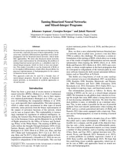 Taming Binarized Neural Networks and Mixed-Integer Programs