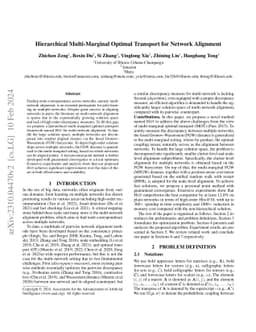 Hierarchical Multi-Marginal Optimal Transport for Network Alignment