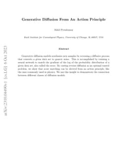 Generative Diffusion From An Action Principle
