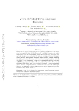 VTON-IT: Virtual Try-On using Image Translation