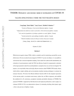 TNDDR: Efficient and doubly robust estimation of COVID-19 vaccine
  effectiveness under the test-negative design