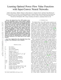 Learning Optimal Power Flow Value Functions with Input-Convex Neural
  Networks
