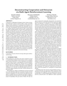 Deconstructing Cooperation and Ostracism via Multi-Agent Reinforcement
  Learning