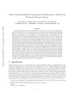 Profit: Benchmarking Personalization and Robustness Trade-off in
  Federated Prompt Tuning