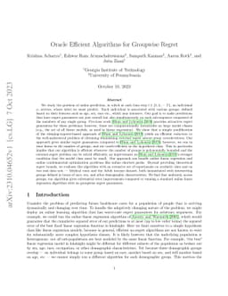 Oracle Efficient Algorithms for Groupwise Regret