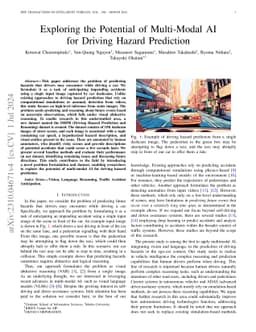 Exploring the Potential of Multi-Modal AI for Driving Hazard Prediction