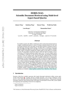 DORIS-MAE: Scientific Document Retrieval using Multi-level Aspect-based
  Queries