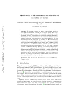 Multi-scale MRI reconstruction via dilated ensemble networks