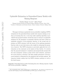Updatable Estimation in Generalized Linear Models with Missing Response