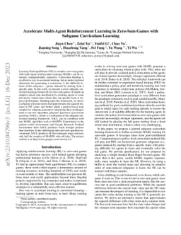 Accelerate Multi-Agent Reinforcement Learning in Zero-Sum Games with
  Subgame Curriculum Learning