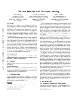 FM Tone Transfer with Envelope Learning