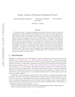 Regret Analysis of Repeated Delegated Choice