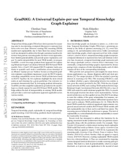 GradXKG: A Universal Explain-per-use Temporal Knowledge Graph Explainer