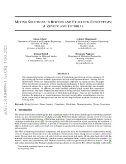 Mixing Solutions in Bitcoin and Ethereum Ecosystems: A Review and
  Tutorial