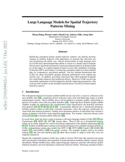 Large Language Models for Spatial Trajectory Patterns Mining