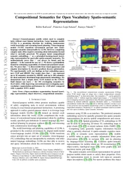 Compositional Semantics for Open Vocabulary Spatio-semantic
  Representations