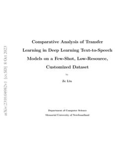 Comparative Analysis of Transfer Learning in Deep Learning
  Text-to-Speech Models on a Few-Shot, Low-Resource, Customized Dataset