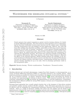 Waveformer for modelling dynamical systems