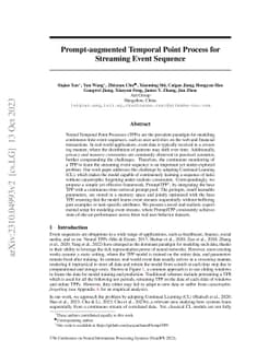 Prompt-augmented Temporal Point Process for Streaming Event Sequence