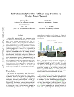 SemST: Semantically Consistent Multi-Scale Image Translation via
  Structure-Texture Alignment
