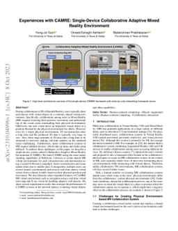 Experiences with CAMRE: Single-Device Collaborative Adaptive Mixed
  Reality Environment