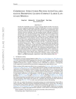 Compresso: Structured Pruning with Collaborative Prompting Learns
  Compact Large Language Models