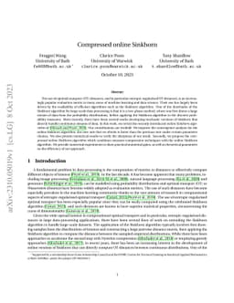 Compressed online Sinkhorn