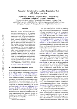 Synslator: An Interactive Machine Translation Tool with Online Learning