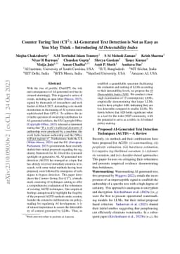 Counter Turing Test CT^2: AI-Generated Text Detection is Not as Easy as
  You May Think -- Introducing AI Detectability Index