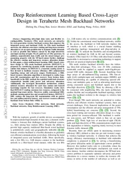 Deep Reinforcement Learning Based Cross-Layer Design in Terahertz Mesh
  Backhaul Networks