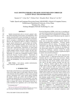 SALT: Distinguishable Speaker Anonymization Through Latent Space
  Transformation