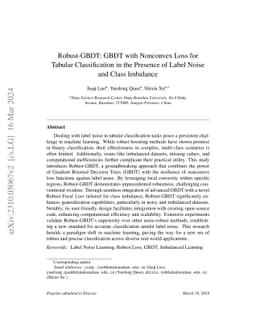 Robust-GBDT: GBDT with Nonconvex Loss for Tabular Classification in the
  Presence of Label Noise and Class Imbalance