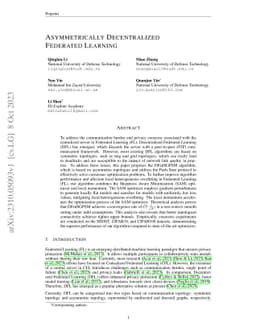 Asymmetrically Decentralized Federated Learning