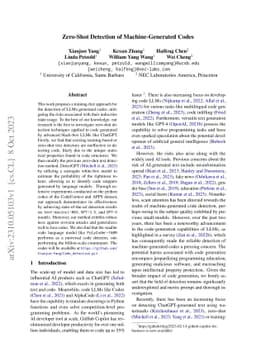 Zero-Shot Detection of Machine-Generated Codes