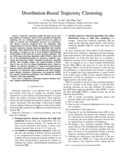 Distribution-Based Trajectory Clustering
